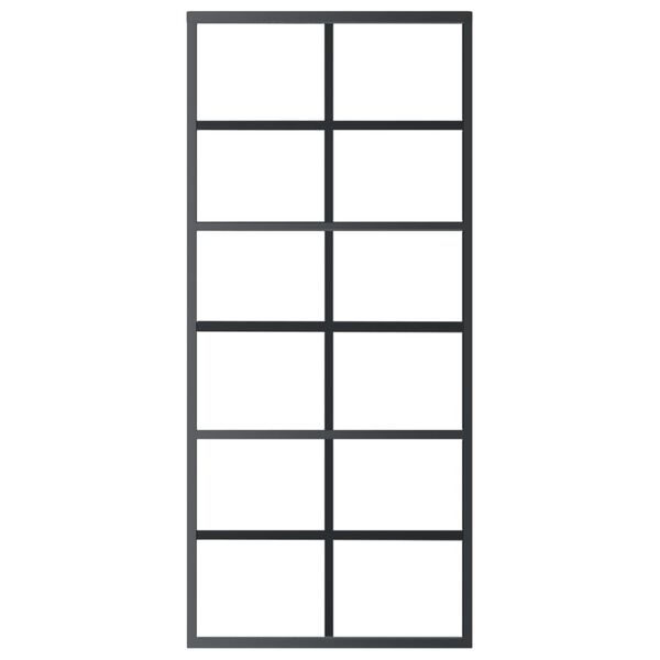 vidaXL Συρόμενη Πόρτα με Σετ Υλικού ESG Γυαλί & Αλουμίνιο 90 x 205 εκ.