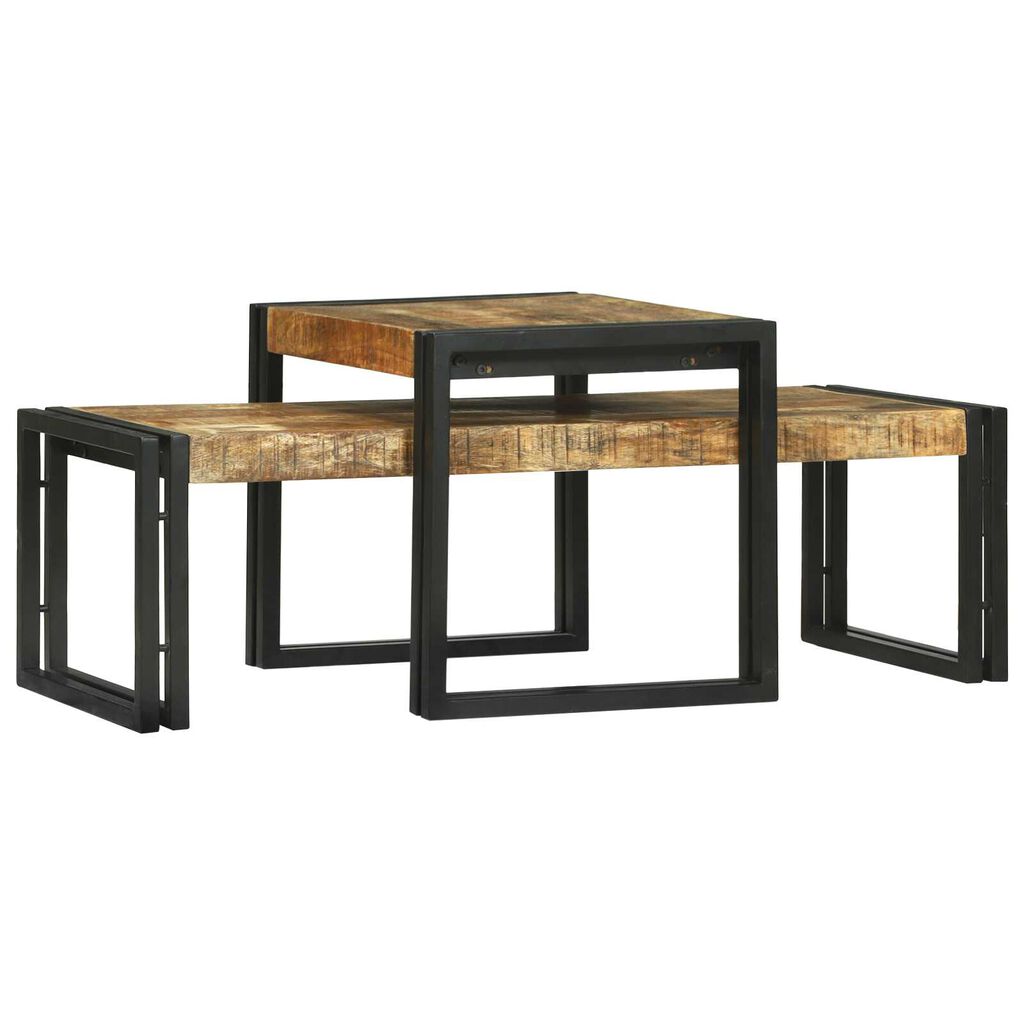 vidaXL Τραπεζάκι σαλονιού 2 pcs Καφέ 48 x 40 x 40 εκ Μασίφ ξύλο μάνγκο
