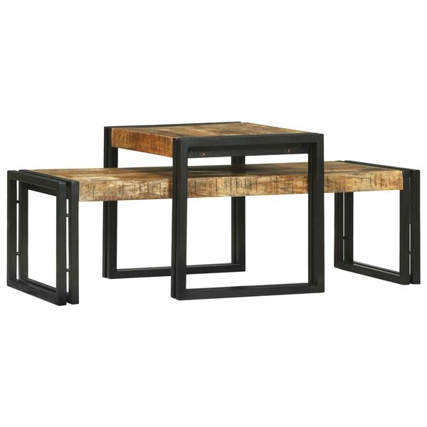vidaXL Τραπεζάκι σαλονιού 2 pcs Καφέ 48 x 40 x 40 εκ Μασίφ ξύλο μάνγκο