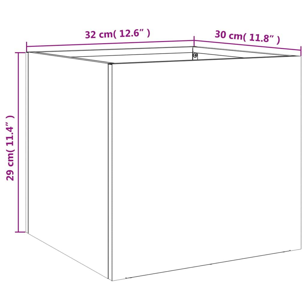 vidaXL Ζαρντινιέρες 2 τεμ. Ανθρακί 32x30x29εκ. από Χάλυβα