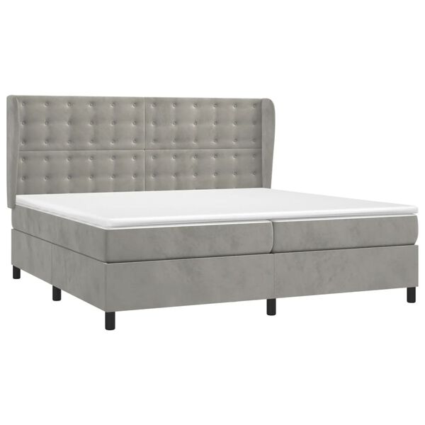 vidaXL &Kappa;&rho;&epsilon;&beta;ά&tau;&iota; Boxspring &mu;&epsilon; &Sigma;&tau;&rho;ώ&mu;&alpha; &Alpha;&nu;&omicron;&iota;&chi;&tau;ό &Gamma;&kappa;&rho;&iota; 200x200 &epsilon;&kappa;. &Beta;&epsilon;&lambda;&omicron;ύ&delta;&iota;&nu;&omicron;