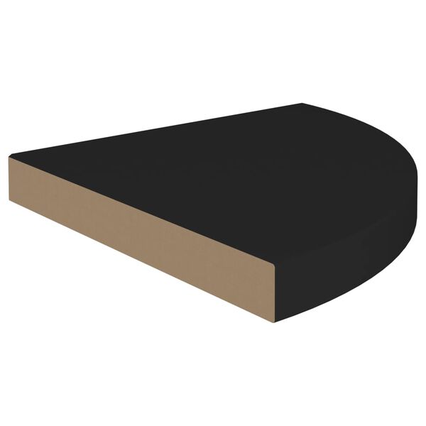 vidaXL Ράφι Τοίχου Γωνιακό Μαύρο 35x35x3,8 εκ. από MDF