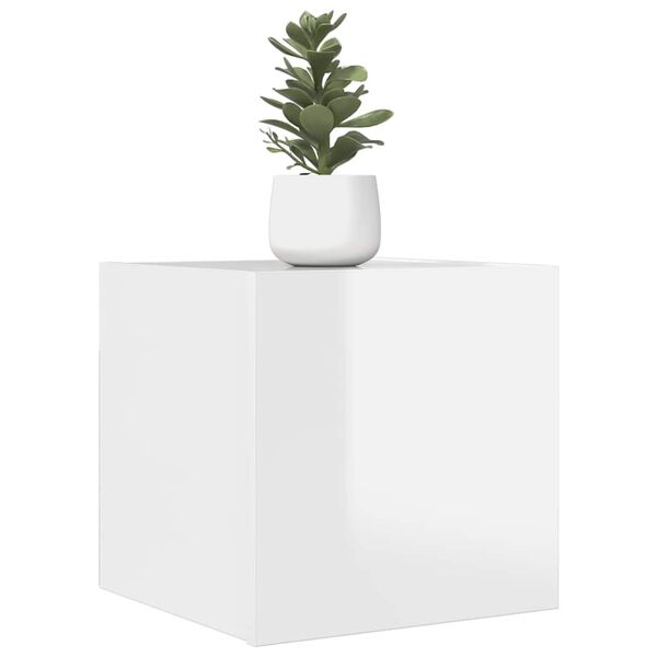 vidaXL Έπιπλα Τηλεόρασης Κρ. 4 τεμ Γυαλ. Λευκό 30,5x30x30 εκ.