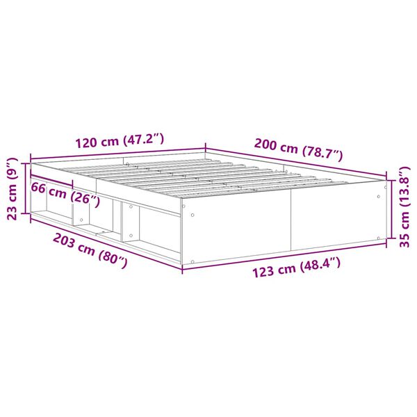 vidaXL Πλαίσιο Κρεβατιού Λευκό 120 x 200 εκ.
