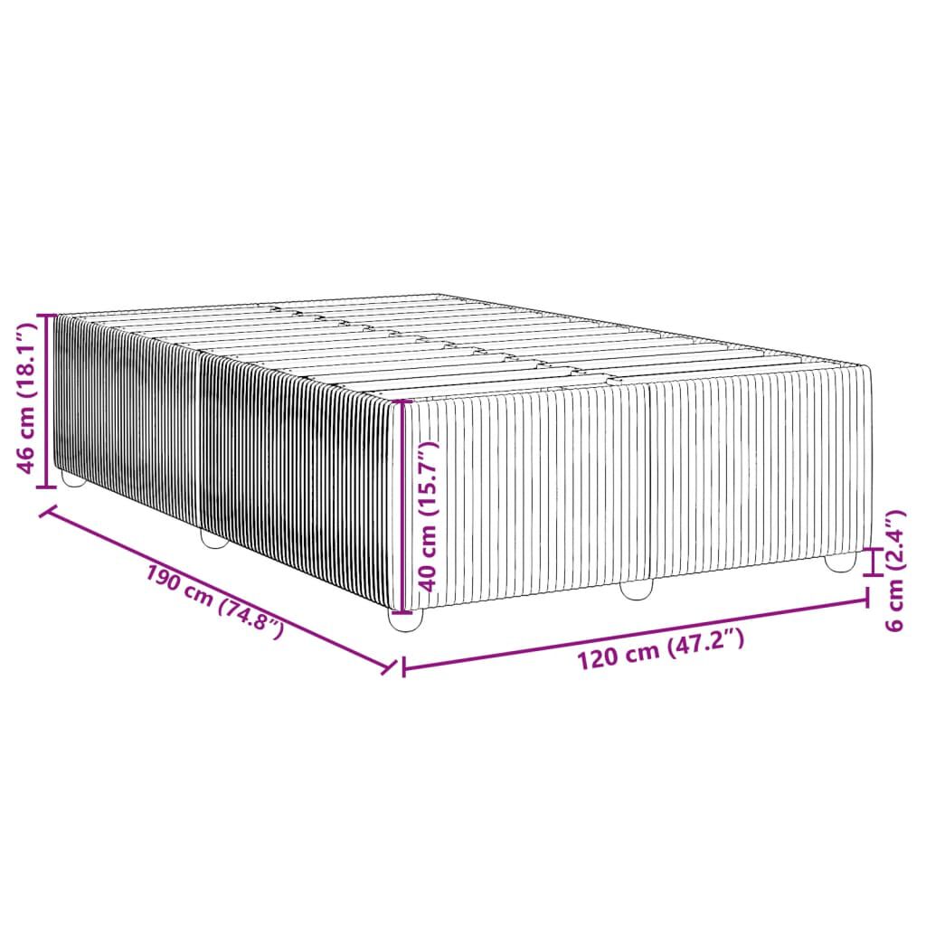 vidaXL Πλαίσιο Κρεβατιού χωρίς στρώμα Κρέμα 120x190 εκ. Υφασμάτινο