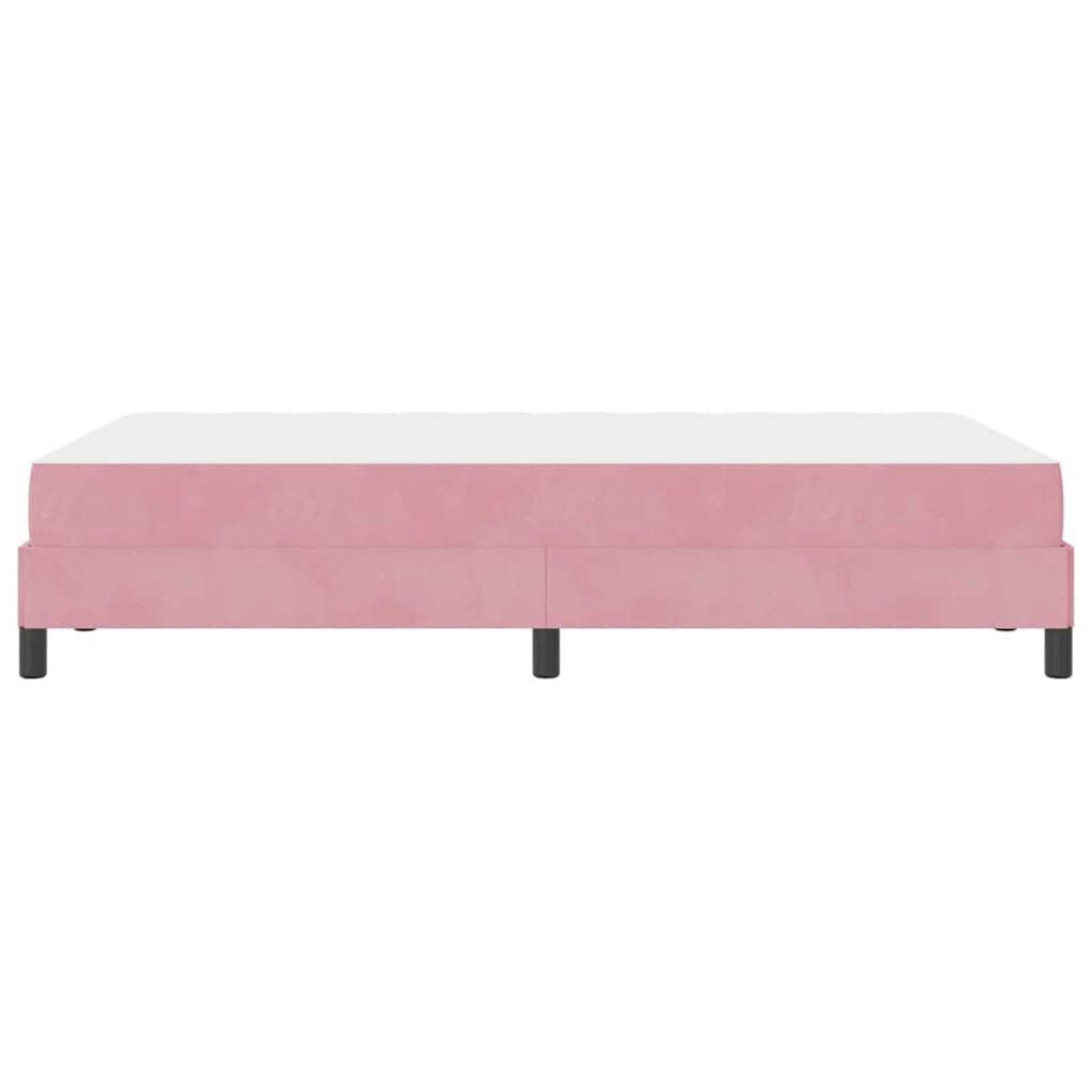 vidaXL Κρεβάτι box spring με στρώμα Ροζ 120 x 190 cm Βελούδο
