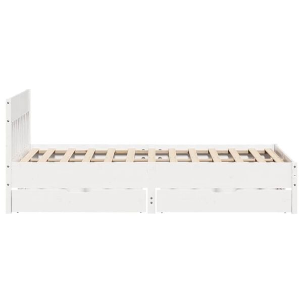 vidaXL Σκελετός Κρεβ. Χωρίς Στρώμα Λευκό 120x200 εκ Μασίφ Πεύκο