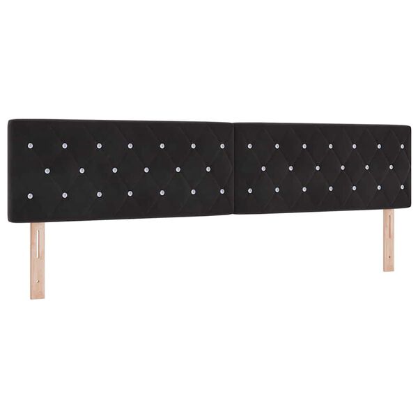 vidaXL Βελούδινο Κεφαλάρι Argyle με κεφαλάρι Μαύρο 200 cm Βελούδο