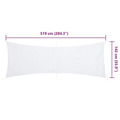 vidaXL Δίχτυ Σκίασης Παραλλαγής Λευκό 519x142 εκ. με Σάκο Αποθήκευσης