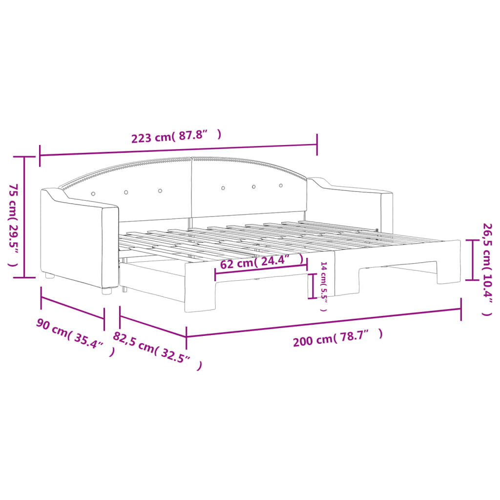 vidaXL Καναπές Κρεβάτι Συρόμενος Taupe 80 x 200 εκ. Υφασμάτινος