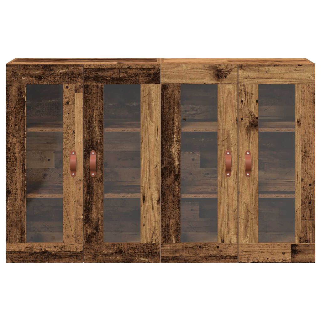 vidaXL Ντουλάπες τοίχου 2 τεμ. παλιού ξύλου, 69.5x34x90 εκ. από ξύλο.