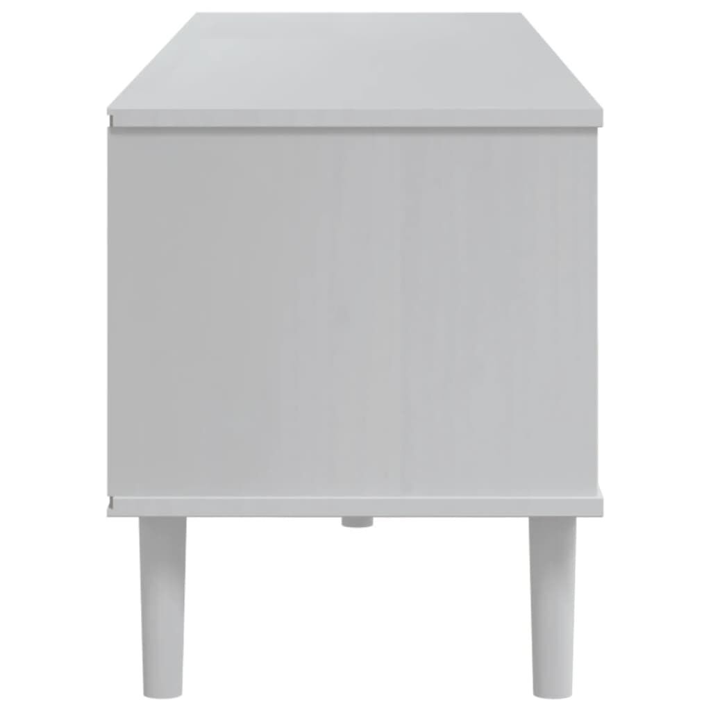 vidaXL Έπιπλο Τηλεόρασης SENJA Λευκό / Ρατάν 158x40x49 εκ. Μασίφ Πεύκο