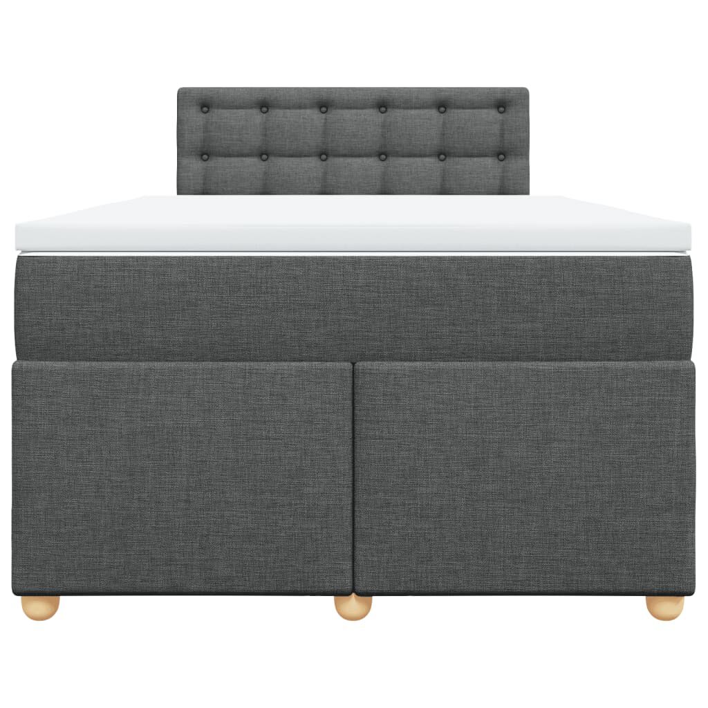 vidaXL Κρεβάτι Boxspring με Στρώμα Σκούρο Γκρι 120x200 εκ. Υφασμάτινο