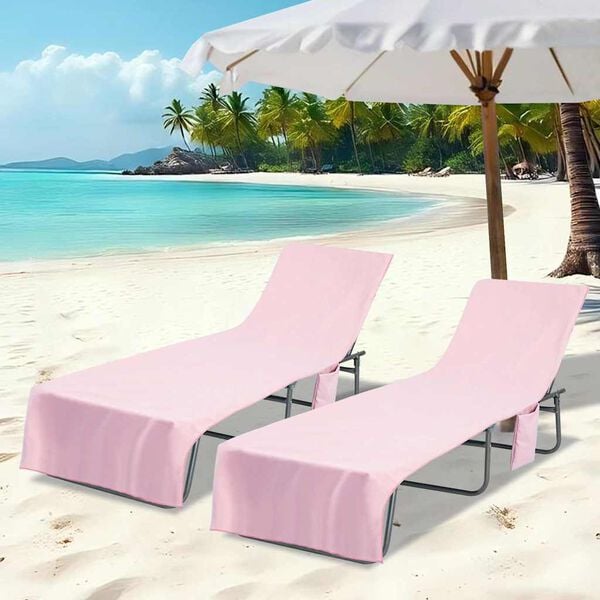 vidaXL Πετσέτες ξαπλώστρας 2 pcs Ροζ 210 x 75 cm