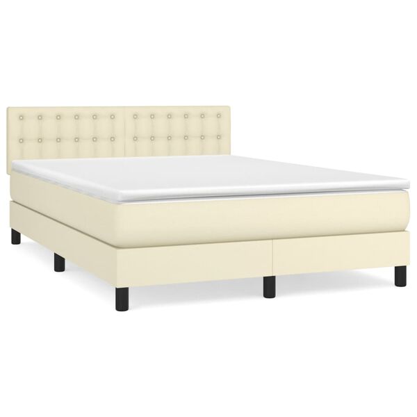 vidaXL &Kappa;&rho;&epsilon;&beta;ά&tau;&iota; Boxspring &mu;&epsilon; &Sigma;&tau;&rho;ώ&mu;&alpha; &Kappa;&rho;&epsilon;&mu; 140x200&epsilon;&kappa;. &alpha;&pi;ό &Sigma;&upsilon;&nu;&theta;&epsilon;&tau;&iota;&kappa;ό &Delta;έ&rho;&mu;&alpha;