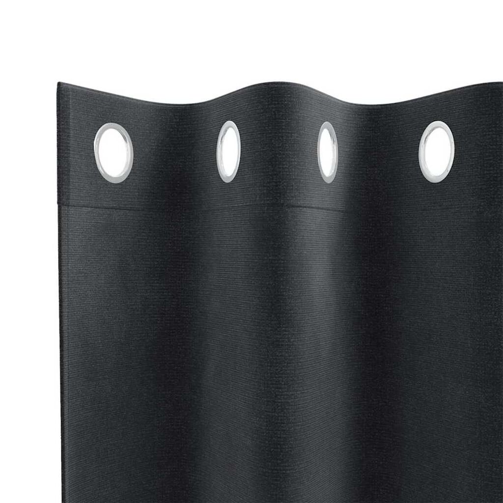 vidaXL Κουρτίνες με κουρτίνες 2 pcs Σκούρο γκρι 140 x 140 cm Βελούδο