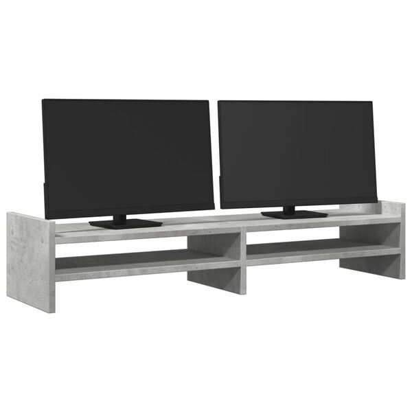 vidaXL Βάση Οθονών Γκρι του Σκυροδέματος 100x27x20 εκ. από Επεξ. Ξύλο