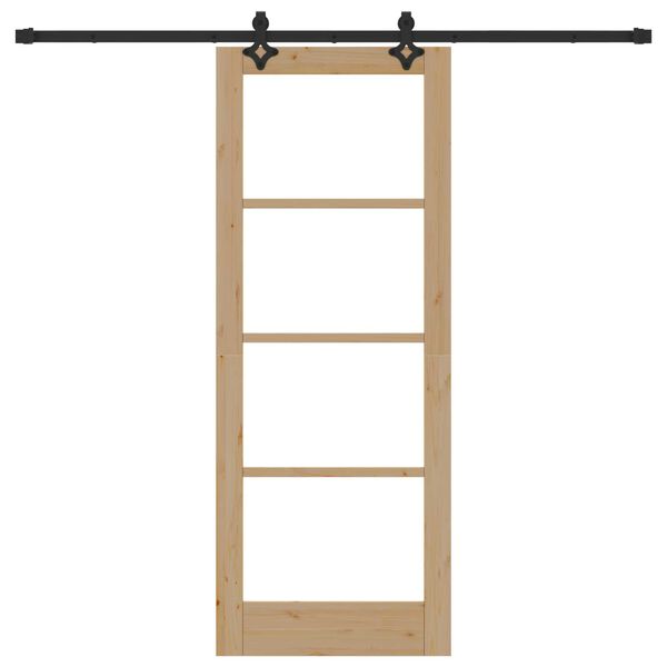 vidaXL Συρόμενη Πόρτα Καφέ 78 x 202 εκ. Ξύλο και μέταλλο