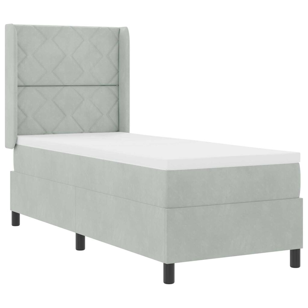 vidaXL Κρεβάτι Box Spring LED με Στρώμα Ανοιχτό γκρι 80 x 200 cm