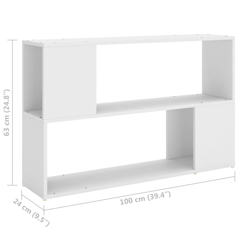 vidaXL Βιβλιοθήκη Λευκή 100 x 24 x 63 εκ. από Επεξεργασμένο Ξύλο
