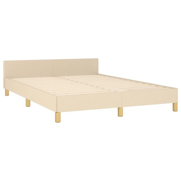 vidaXL Σκελετός Κρεβατιού Χωρίς Στρώμα Κρεμ 140x200 εκ.Υφασμάτινο