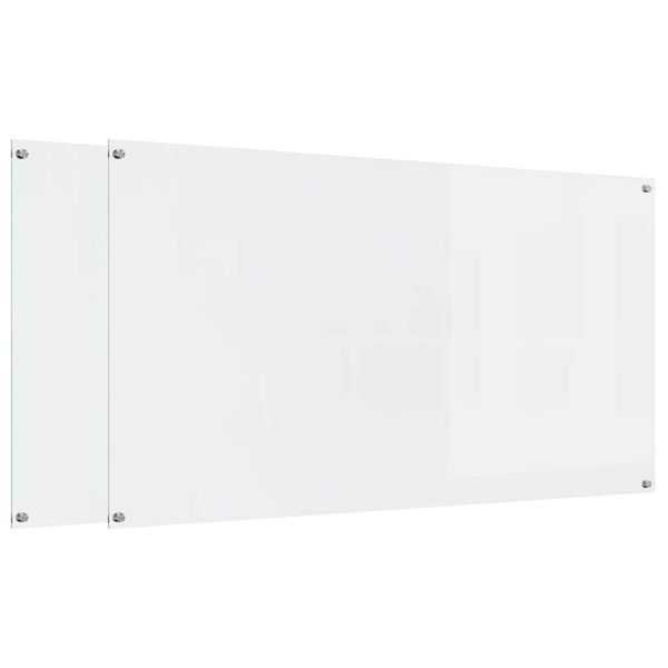 vidaXL Πίσω Πάνελ Κουζίνας 2 pcs Διαφανές 110 x 60 cm σκληρυμένο γυαλί