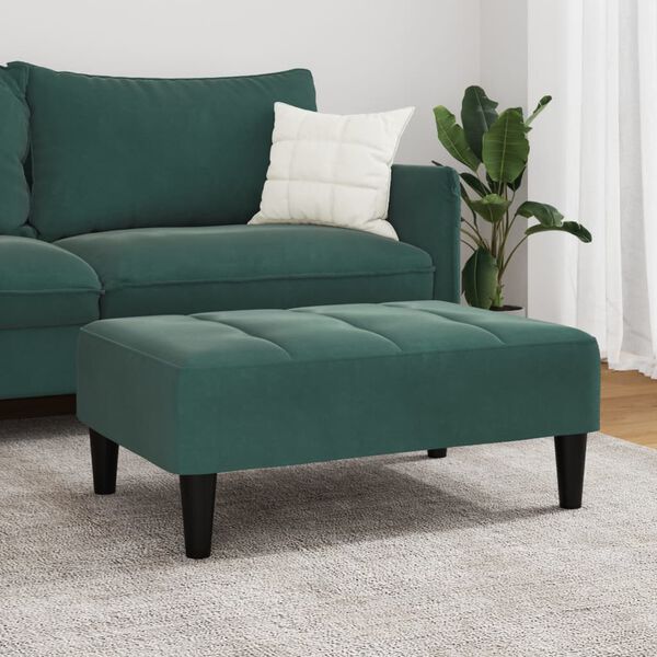 vidaXL Υποπόδιο Σκούρο Πράσινο 77x55x31 εκ. Βελούδινο
