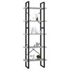 vidaXL Βιβλιοθήκη με 5 Ράφια Γκρι Σκυρ. 60 x 30 x 175 εκ. Επεξ. Ξύλο