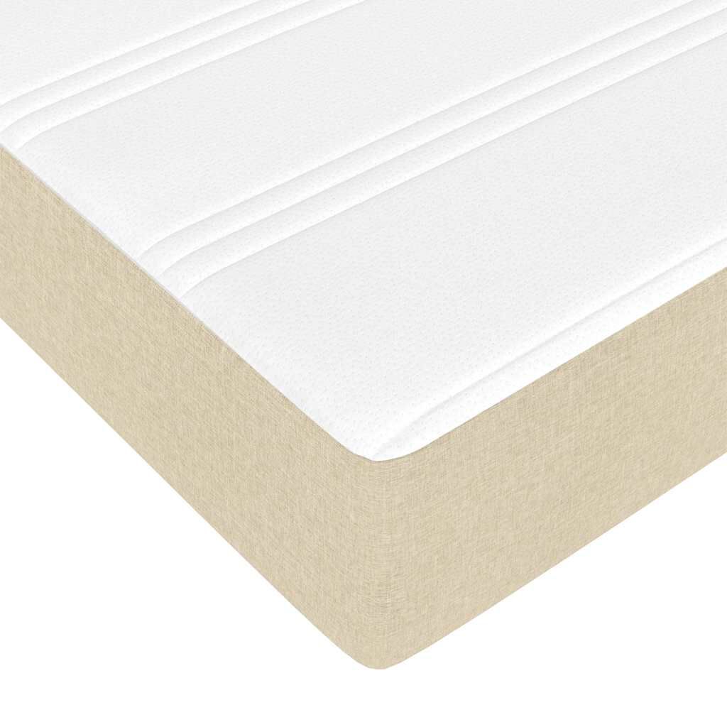 vidaXL Οθωμανικό κρεβάτι με στρώμα Cream 180x200cm ύφασμα