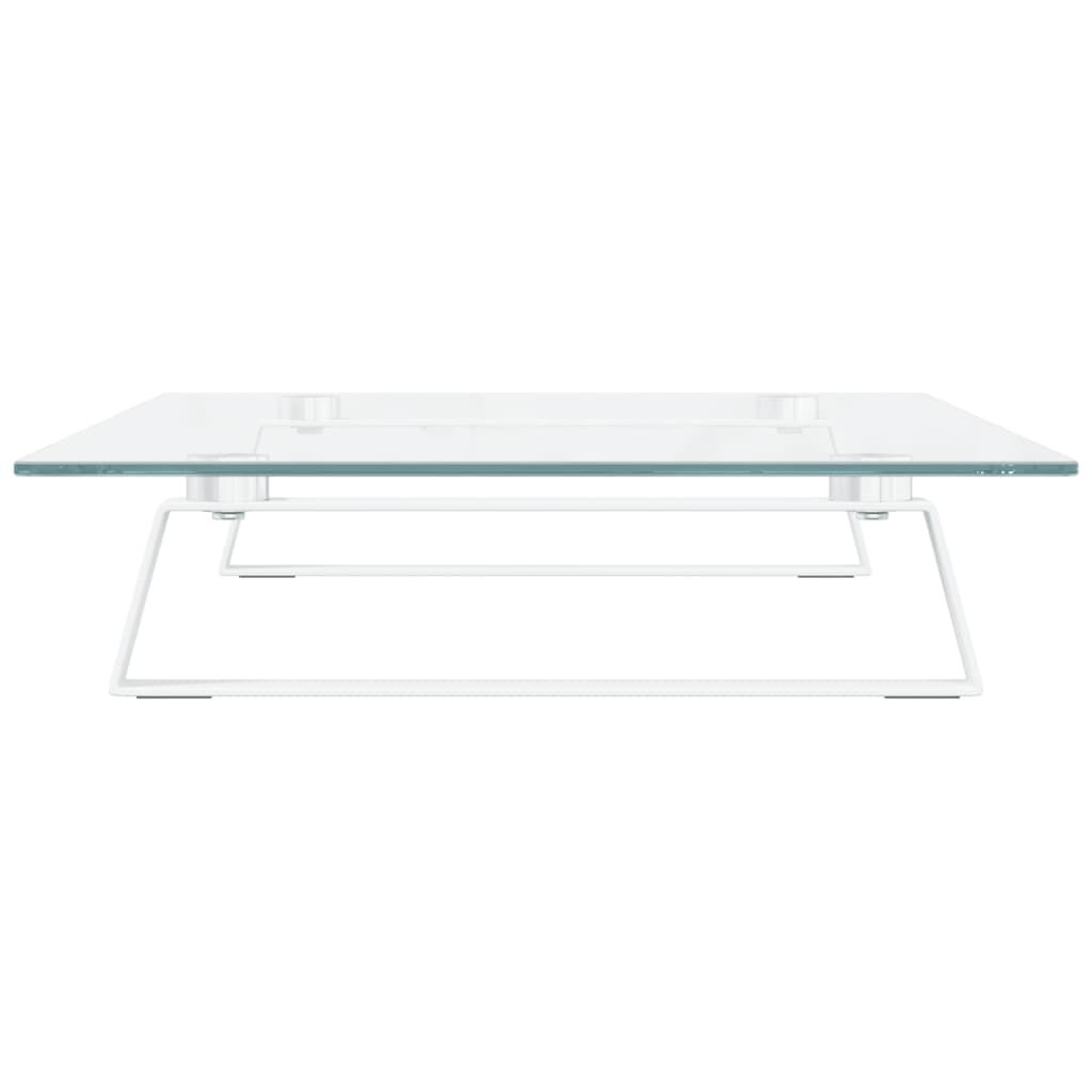 vidaXL Βάση Οθόνης Λευκή 60 x 35 x 8 εκ. από Ψημένο Γυαλί και Μέταλλο