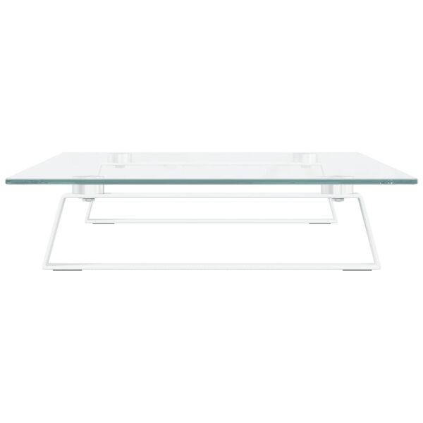 vidaXL Βάση Οθόνης Λευκή 60 x 35 x 8 εκ. από Ψημένο Γυαλί και Μέταλλο