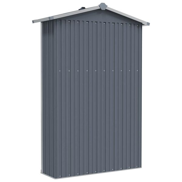 vidaXL Αποθήκη Κήπου Γκρι 116x45x175 εκ. από Γαλβανισμένο Ατσάλι