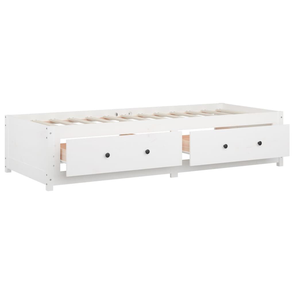 vidaXL Καναπές Κρεβάτι Χωρίς Στρώμα Λευκό 90x200 εκ. Μασίφ Ξύλο Πεύκου
