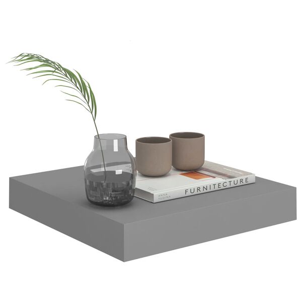 vidaXL Ράφια Τοίχου 4 τεμ. Γκρι 23x23,5x3,8 εκ. MDF