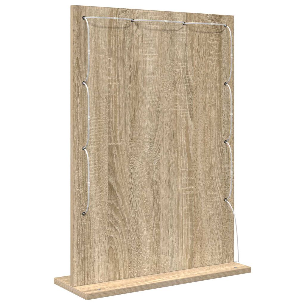 vidaXL Καθρέφτης Τουαλέτας Sonoma oak MDF, Γυαλί 70 x 50 x 18 cm