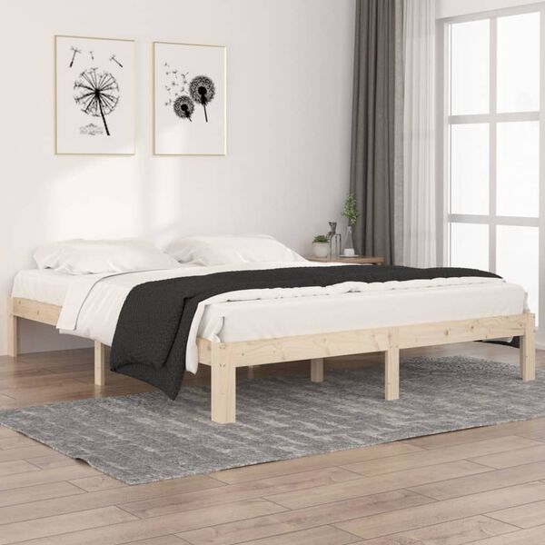 vidaXL Πλαίσιο Κρεβατιού 160 x 200 εκ. από Μασίφ Ξύλο Πεύκου