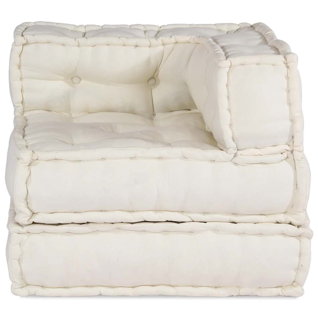 vidaXL Modular Pouffe Cream 70x70x54 ύφασμα