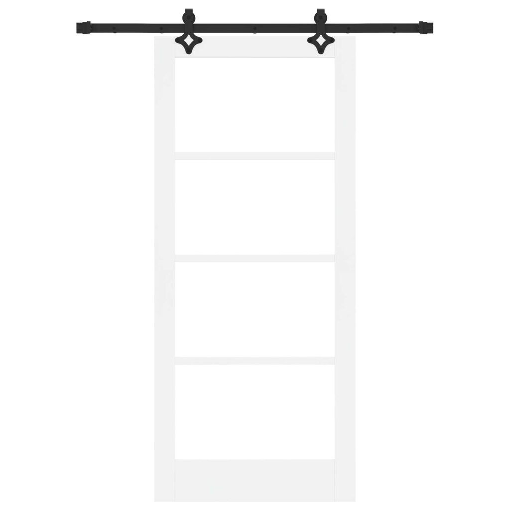 vidaXL Συρόμενη Πόρτα Λευκό 86 x 198.5 cm Ξύλο και μέταλλο