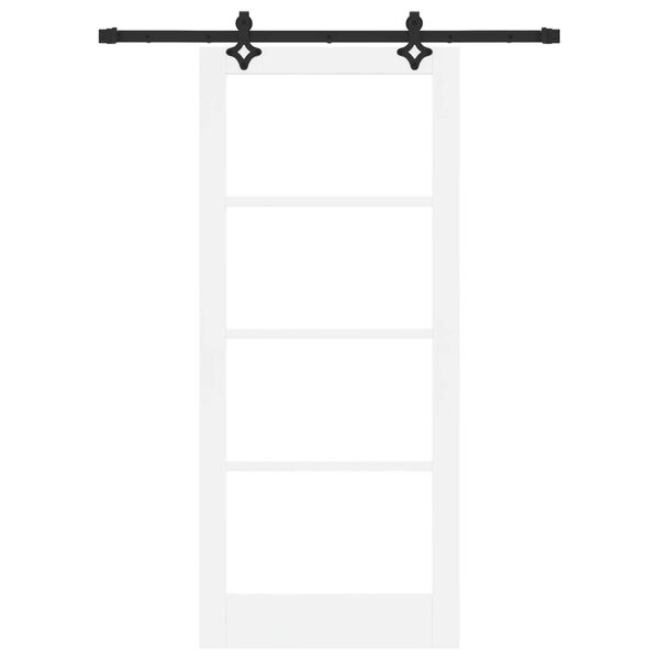 vidaXL Συρόμενη Πόρτα Λευκό 86 x 198.5 cm Ξύλο και μέταλλο