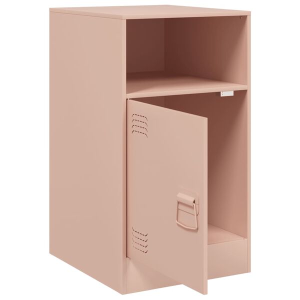 vidaXL Κομοδίνο Ροζ 34,5x39x62 εκ. από Χάλυβα