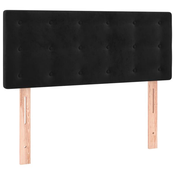 vidaXL Κρεβάτι Boxspring με Στρώμα Μαύρο 100x200 εκ. Βελούδινο