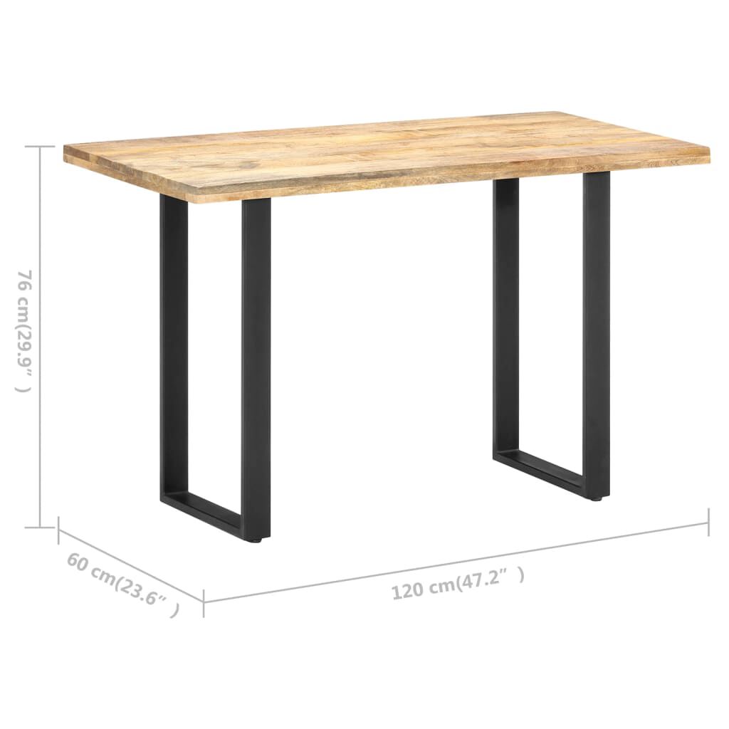 vidaXL Τραπεζαρία 120 x 60 x 76 εκ. από Μασίφ Ξύλο Μάνγκο