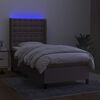 vidaXL &Kappa;&rho;&epsilon;&beta;ά&tau;&iota; Boxspring &mu;&epsilon; &Sigma;&tau;&rho;ώ&mu;&alpha; & LED Taupe 80x200 &epsilon;&kappa;. &Upsilon;&phi;&alpha;&sigma;&mu;ά&tau;&iota;&nu;&omicron;