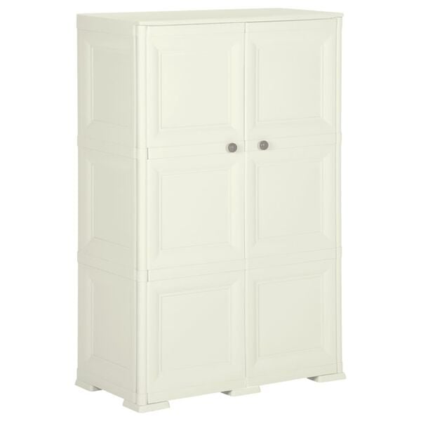 vidaXL Πλαστικό Ντουλάπι Κρεμ Ανοιχτό 79 x 43 x 125εκ. με Σχέδιο Ξύλου