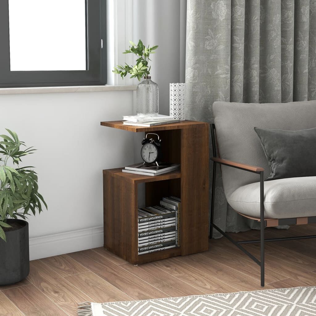 vidaXL Τραπέζι Βοηθητικό Καφέ Δρυς 36x30x56 εκ. από Επεξεργασμένο Ξύλο