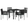 vidaXL &Sigma;έ&tau; &phi;&alpha;&gamma;&eta;&tau;&omicron;ύ &gamma;&iota;&alpha; &kappa;ή&pi;&omicron; 5 pcs &Mu;&alpha;ύ&rho;&omicron; &Rho;ά&tau;&alpha; PE