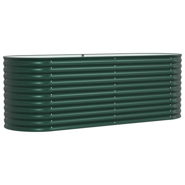 vidaXL Υπερυψωμένη Ζαρντινιέρα Πράσινο 240 x 80 x 81 cm Ατσάλι