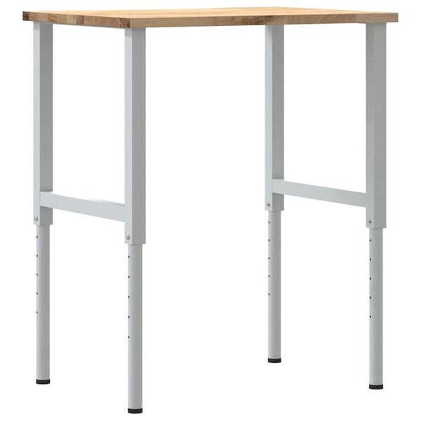 πάγκος εργασίας vidaXL 80x60x(71,5-98) cm Μασίφ Ξύλο Δρυς