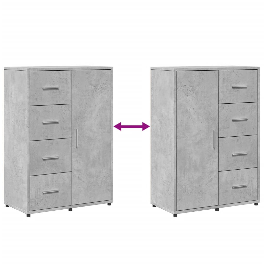 vidaXL Βοηθητικά Ντουλάπια 2 τεμ. Γκρι Σκυρ. 60x31x84 εκ. Επεξ. Ξύλο