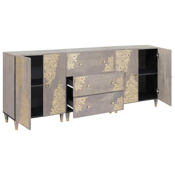 vidaXL Σετ Επίπλων Μπάνιου 3 pcs Γκρι και Χρυσό 180 x 33 x 75 εκ.